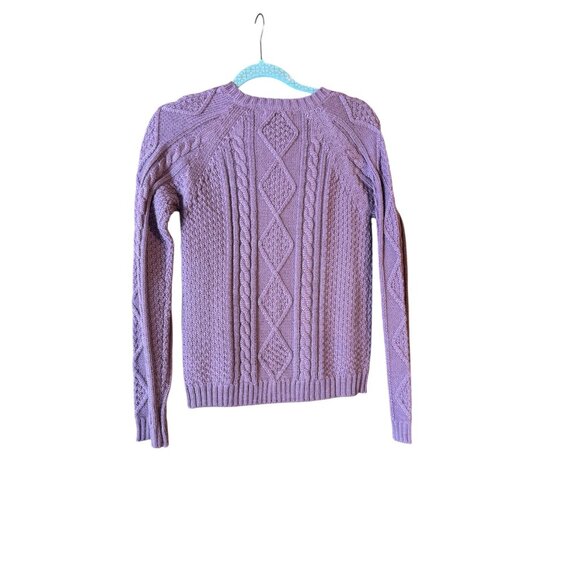 WoolOvers Womens Lilac Cable Knit Cardigan XS 100% Wool - Picture 2 of 4